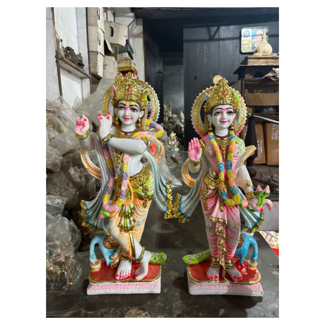 2 Ft Pure Jaipur Marble Radha Krishna Murti