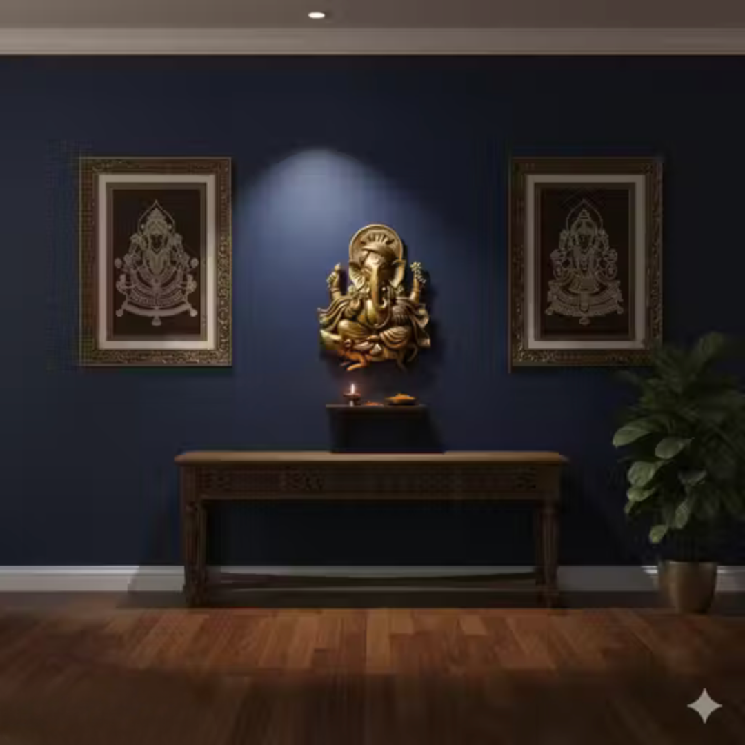 Lord Ganesha Wall Hanging Decor – Premium Antique Finish Spiritual Wall Art