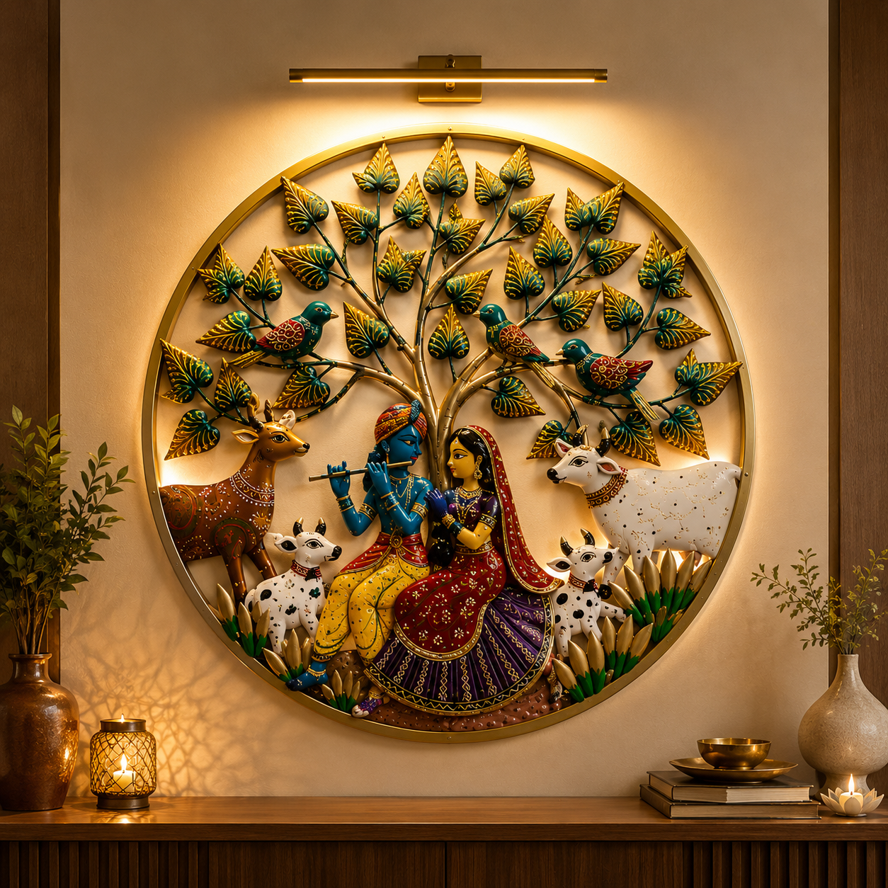 Radha Krishna Metal Wall Art