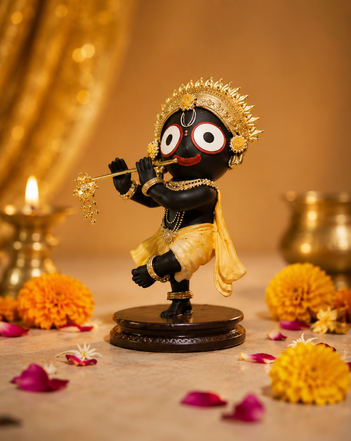 Dancing Lord Jagannath Idol with Flute – 10 cm