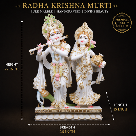 Radha Krishna 27 inch 'Pure Marble'