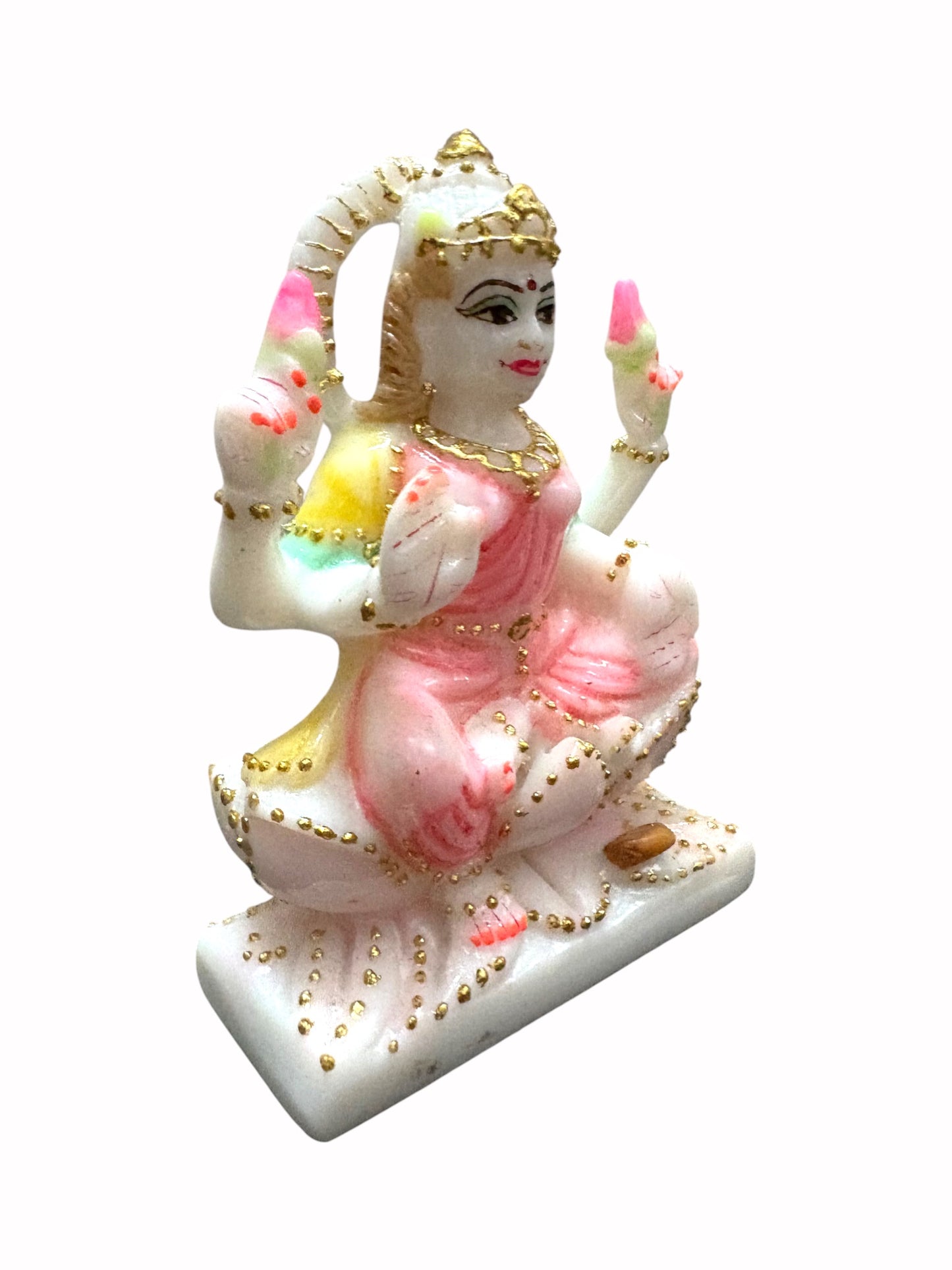 Lakshmi Ganesh '4 Inch' (Pure Marble)