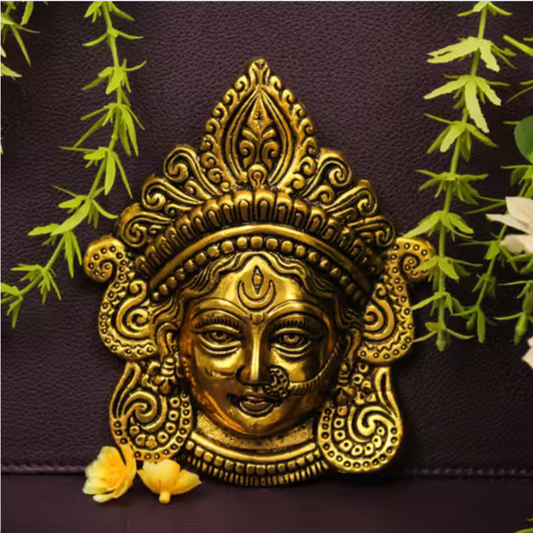 Devi Mata Face Decor Showpiece – Premium Antique Finish Spiritual Decoration