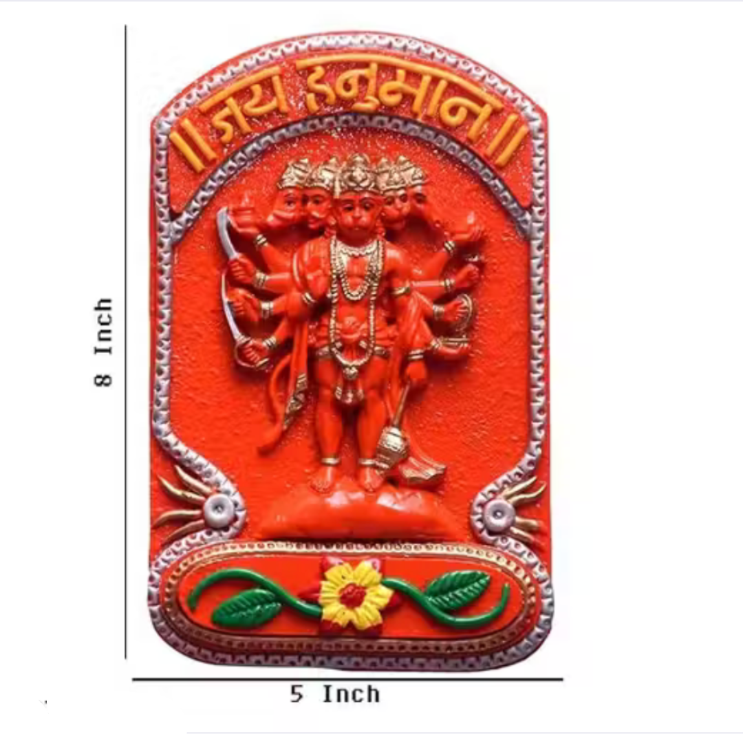 Panchmukhi Hanuman Ji Wall Decor – Spiritual Religious Decoration