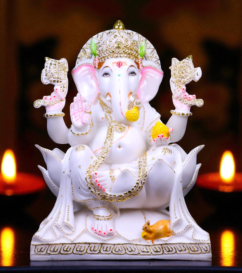 Lord Ganesha '18 Inch / 1.5 ft' (Pure Marble)