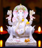 Lord Ganesha '18 Inch / 1.5 ft' (Pure Marble)
