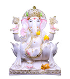 Lord Ganesha '18 Inch / 1.5 ft' (Pure Marble)