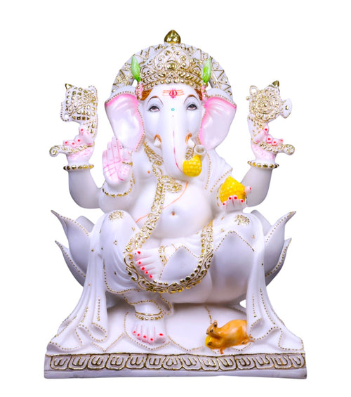 Lord Ganesha '18 Inch / 1.5 ft' (Pure Marble)