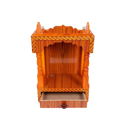 Premium Wooden Mandir for Home – Handcrafted Pooja Temple with Drawer