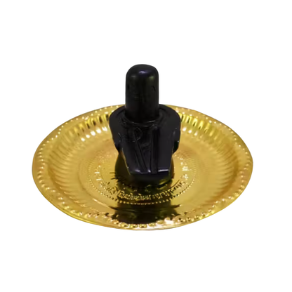 Nandi with Black Shivling + Plate + Tipahee + Brass Trishul – Puja Samagri WITH FREE HARIDWAR BRAHMKUND GANGAJAL 60 ML