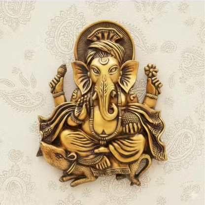 Lord Ganesha Wall Hanging Decor – Premium Antique Finish Spiritual Wall Art