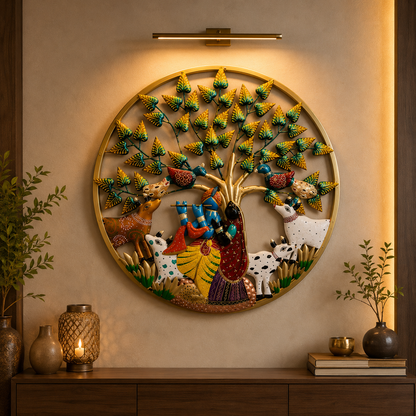 Radha Krishna Metal Wall Art
