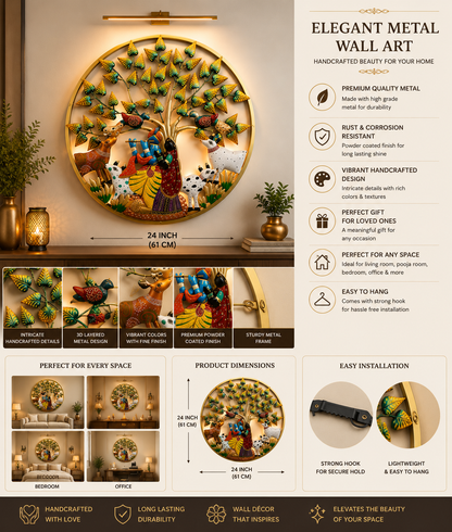 Radha Krishna Metal Wall Art
