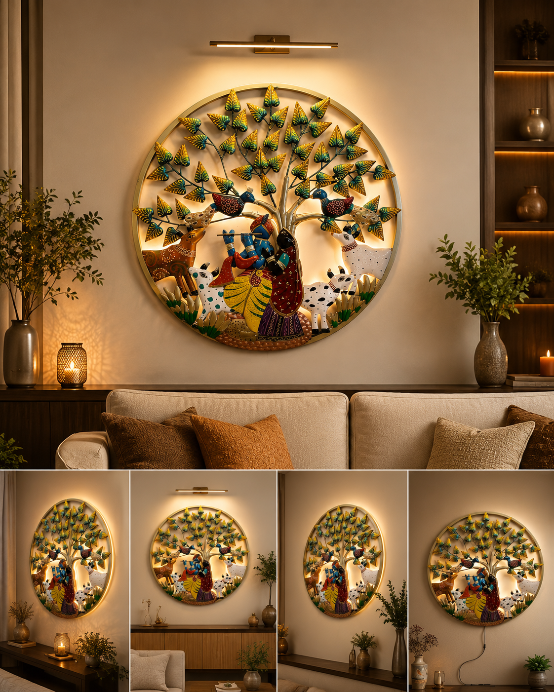 Radha Krishna Metal Wall Art