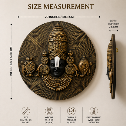 Lord Venkateswara Wall Decor – 20 Inch Premium Resin Wall Art