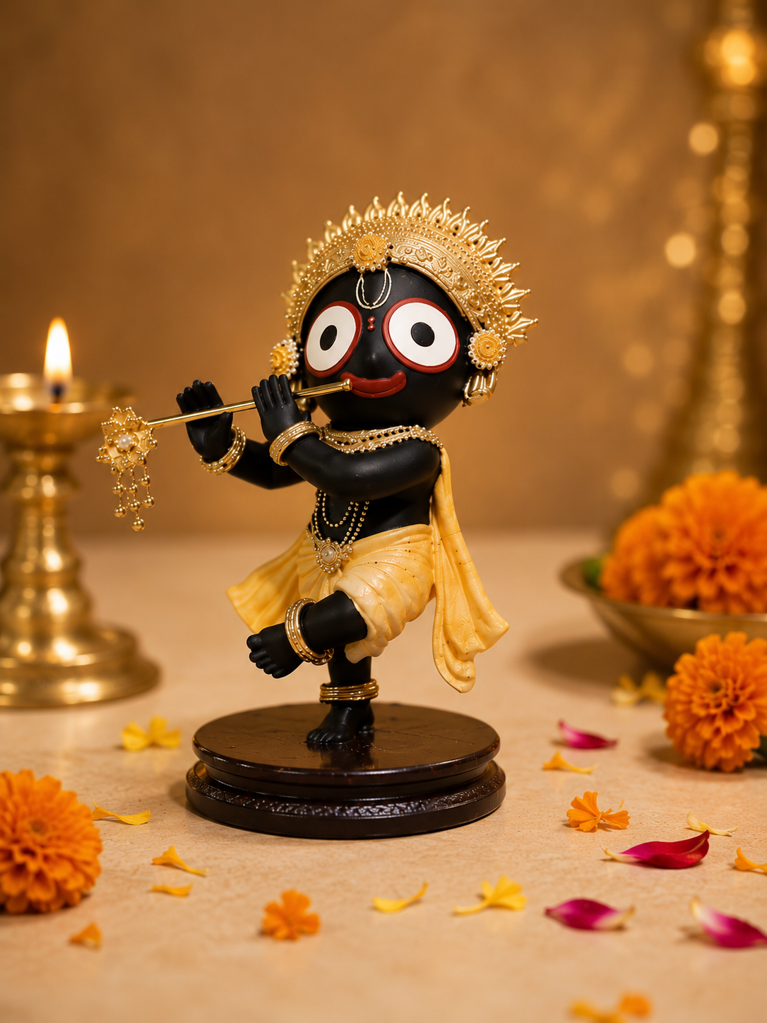 Dancing Lord Jagannath Idol with Flute – 10 cm