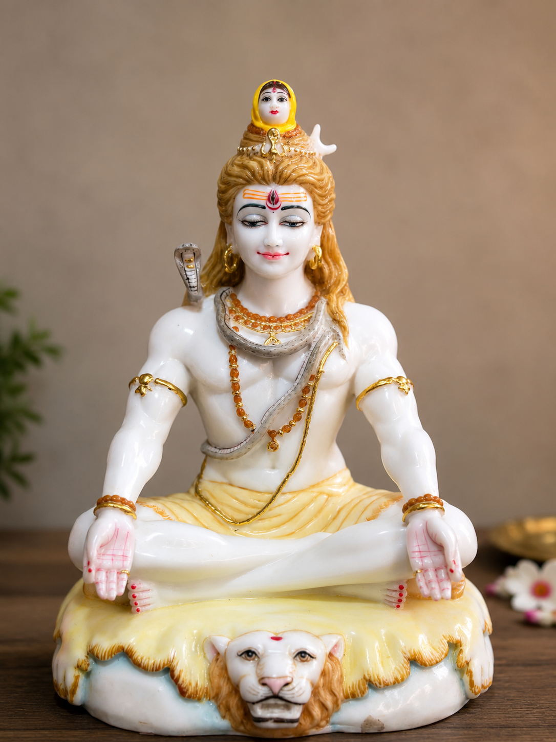 Lord Shiva Marble Idol – 18 Inch Premium Handcrafted Pure Marble Murti for Home Temple & Spiritual Decor