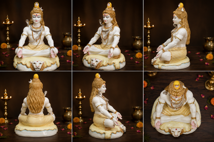 Lord Shiva Marble Idol – 18 Inch Premium Handcrafted Pure Marble Murti for Home Temple & Spiritual Decor