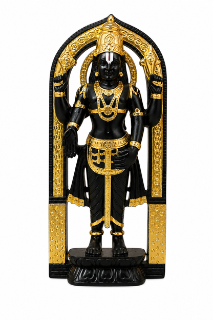 Lord Balaji Idol – 2 Feet Handcrafted Pure Black Marble Murti for Home Temple & Spiritual Décor