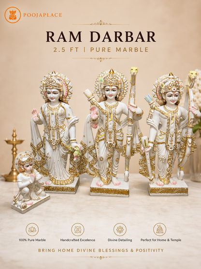 2.5 Ft Pure Marble Ram Darbar Idol