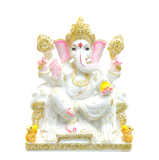 Lord Ganesha 7 inch 'Pure Marble'