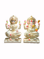 Ganesha Lakshmi '7 Inch' (Pure Marble)