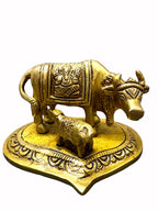 Kamdhenu Cow and Calf '5 Inch' (Pure Marble)