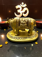 Kamdhenu Cow and Calf '5 Inch' (Pure Marble)