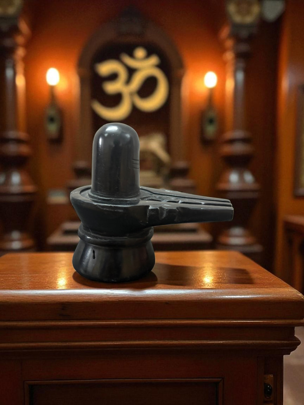 shivling '4Inch' (Pure Black Marble)