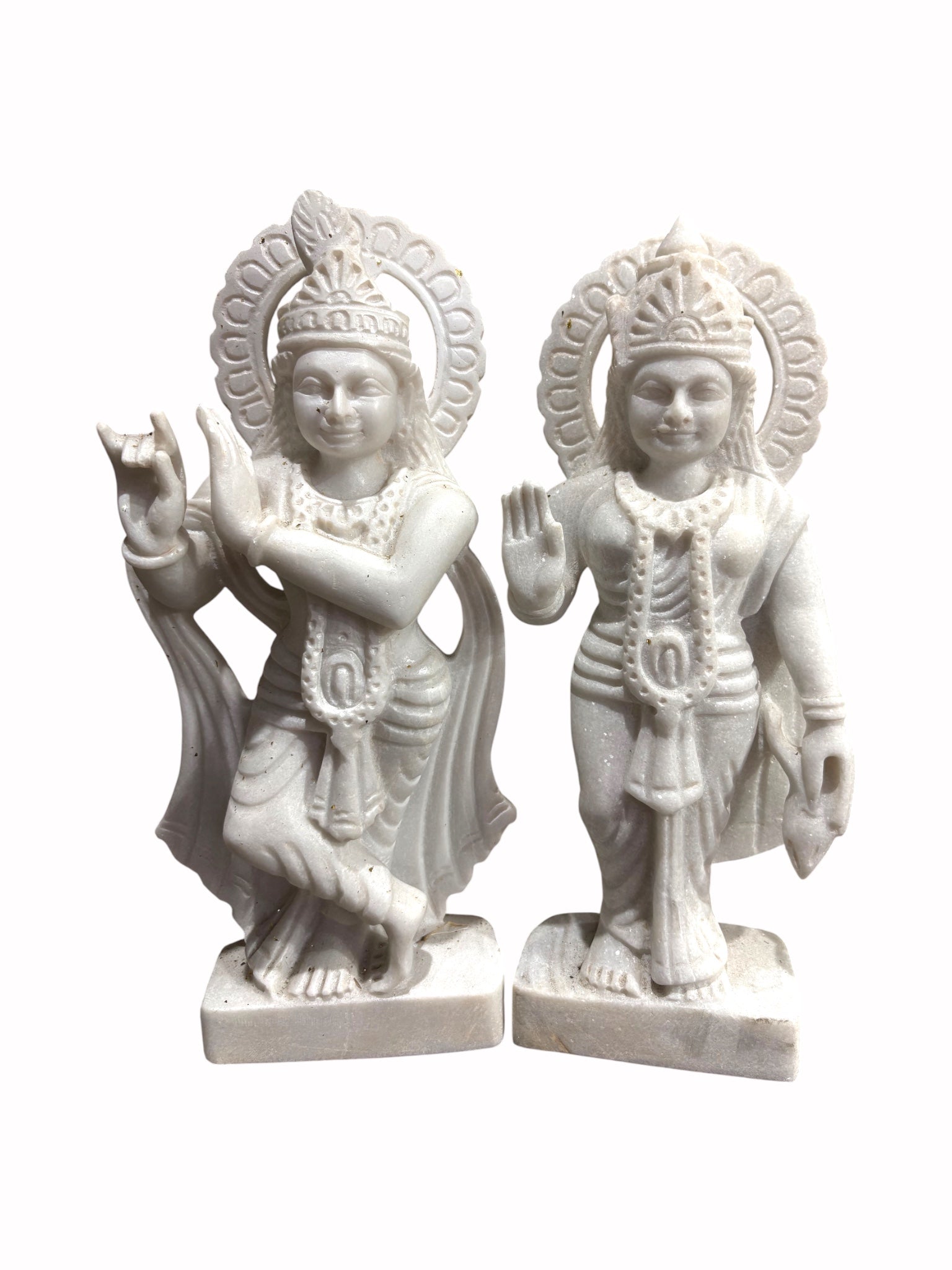 Radha Krishna (Unpainted) '15 Inch' (Pure Marble)