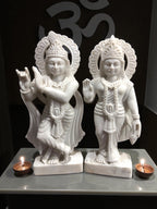 Radha Krishna (Unpainted) '15 Inch' (Pure Marble)