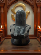shivling '4Inch' (Pure Black Marble)