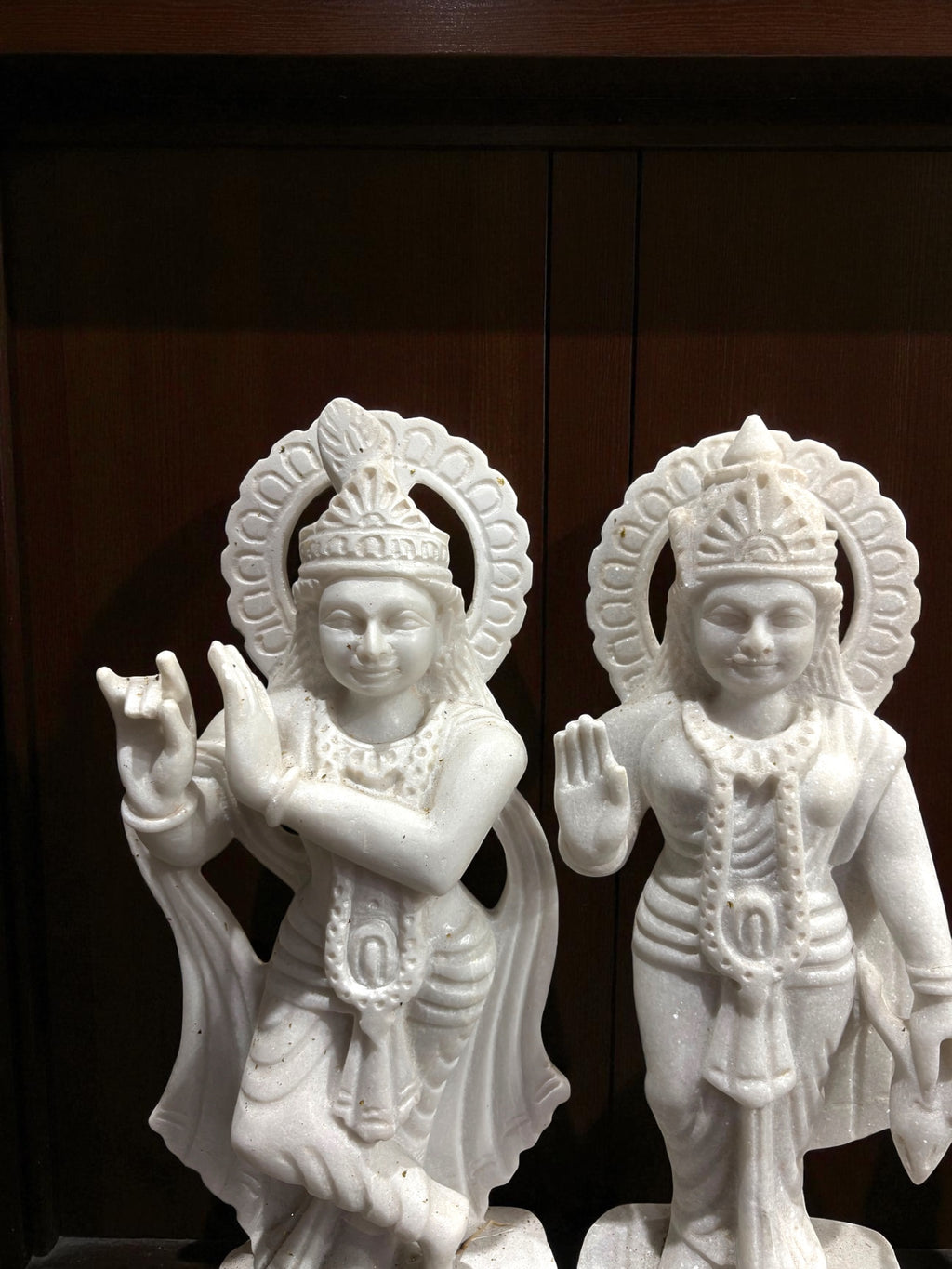 Radha Krishna (Unpainted) '15 Inch' (Pure Marble)