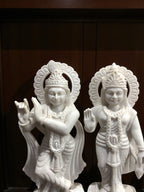 Radha Krishna (Unpainted) '15 Inch' (Pure Marble)