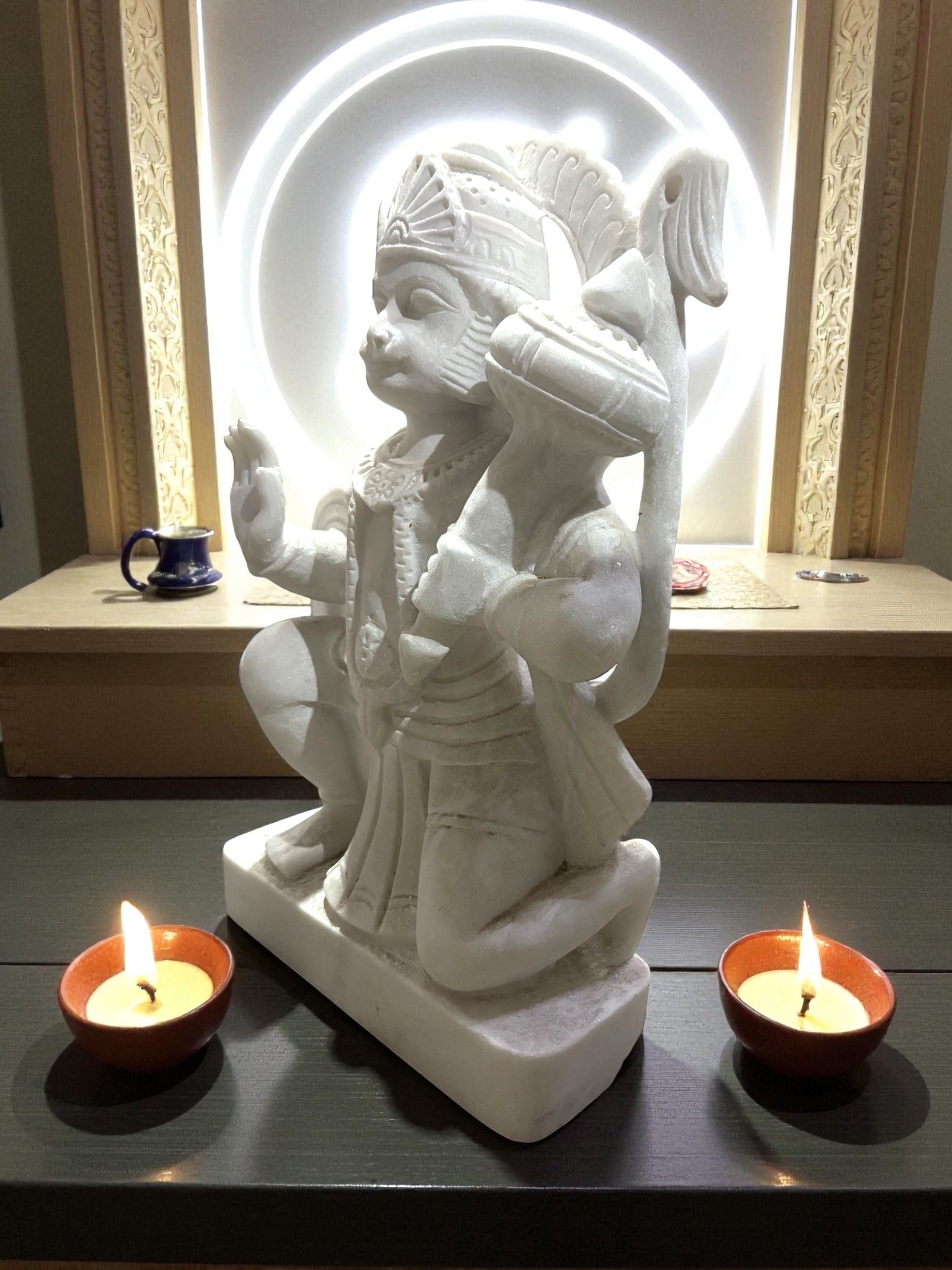 Hanuman Unpainted '12 Inch' ( Pure Marble)