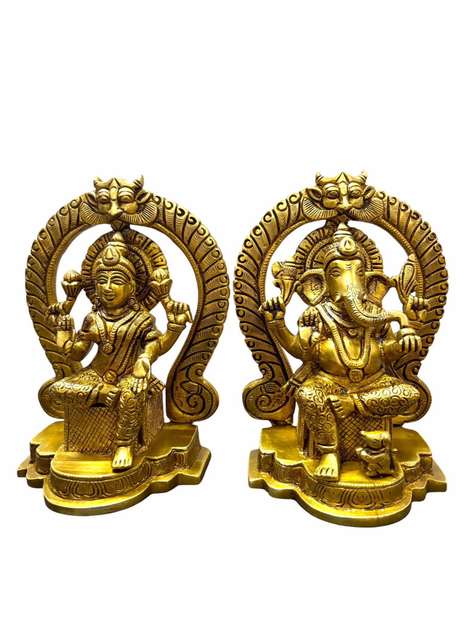 Lakshmi Ganesh '7 Inch' (Pure Brass)