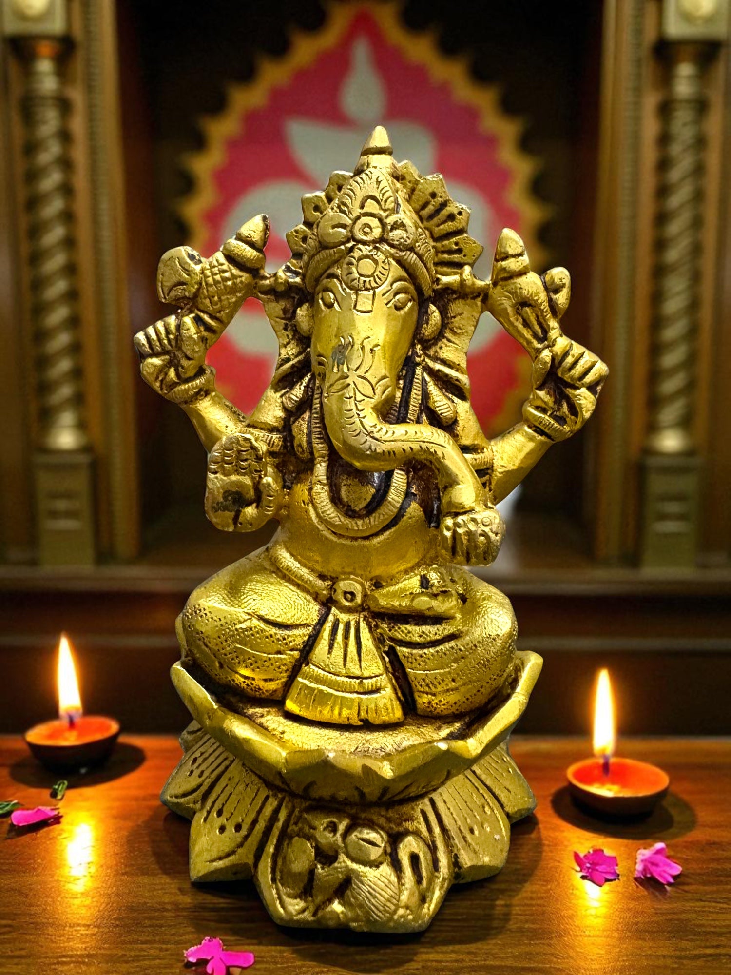 Lakshmi Ganesh '4Inch' (Pure Brass)