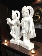 Radha Krishna (Unpainted) '15 Inch' (Pure Marble)