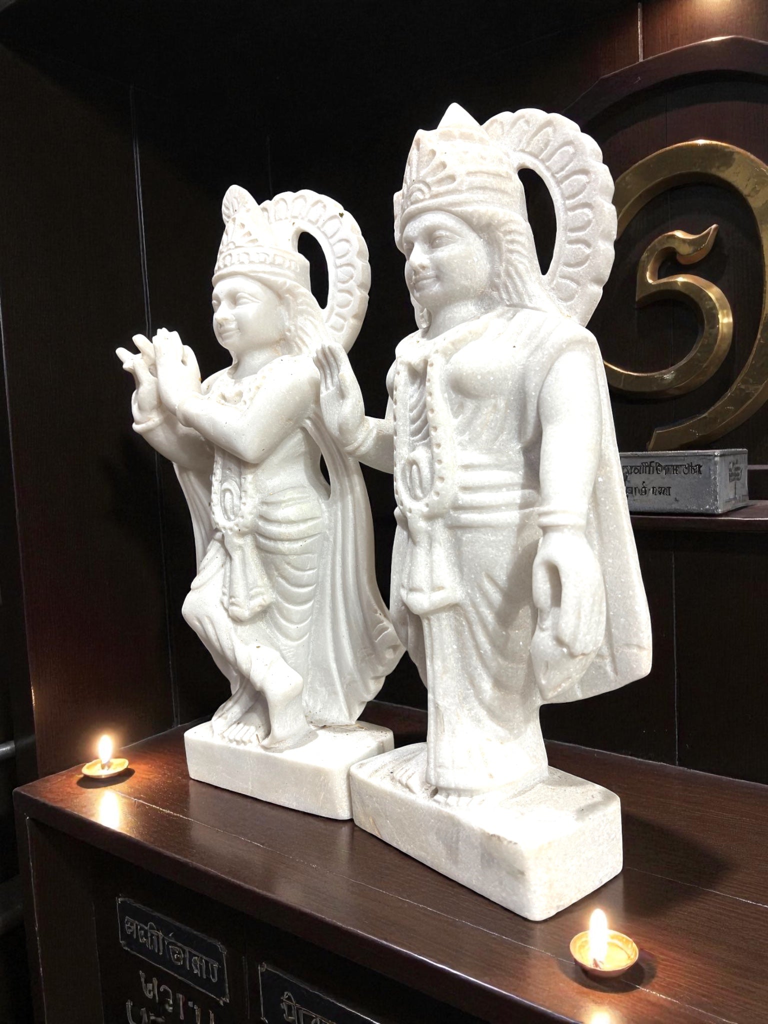 Radha Krishna (Unpainted) '15 Inch' (Pure Marble)