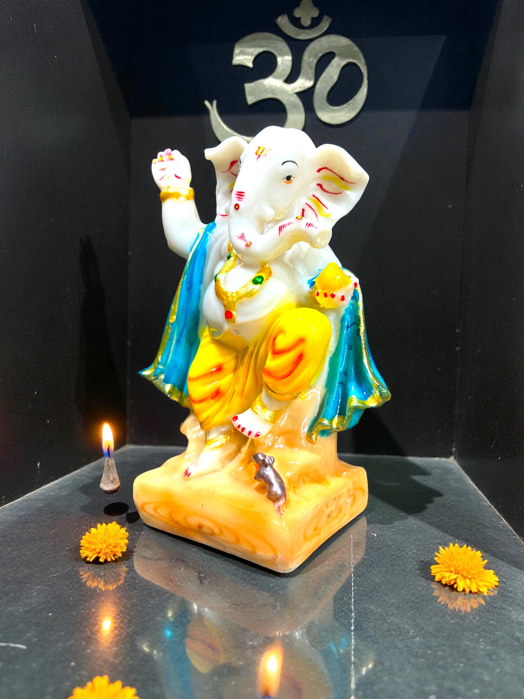 Dancing Lord Ganesha'9Inch' (Marble Dust)