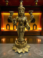 Lord Vishnu & Goddess Lakshmi ' 7Inch' ( Pure Brass)