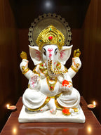Lord Ganesha '12 Inch' (Pure Marble Dust)