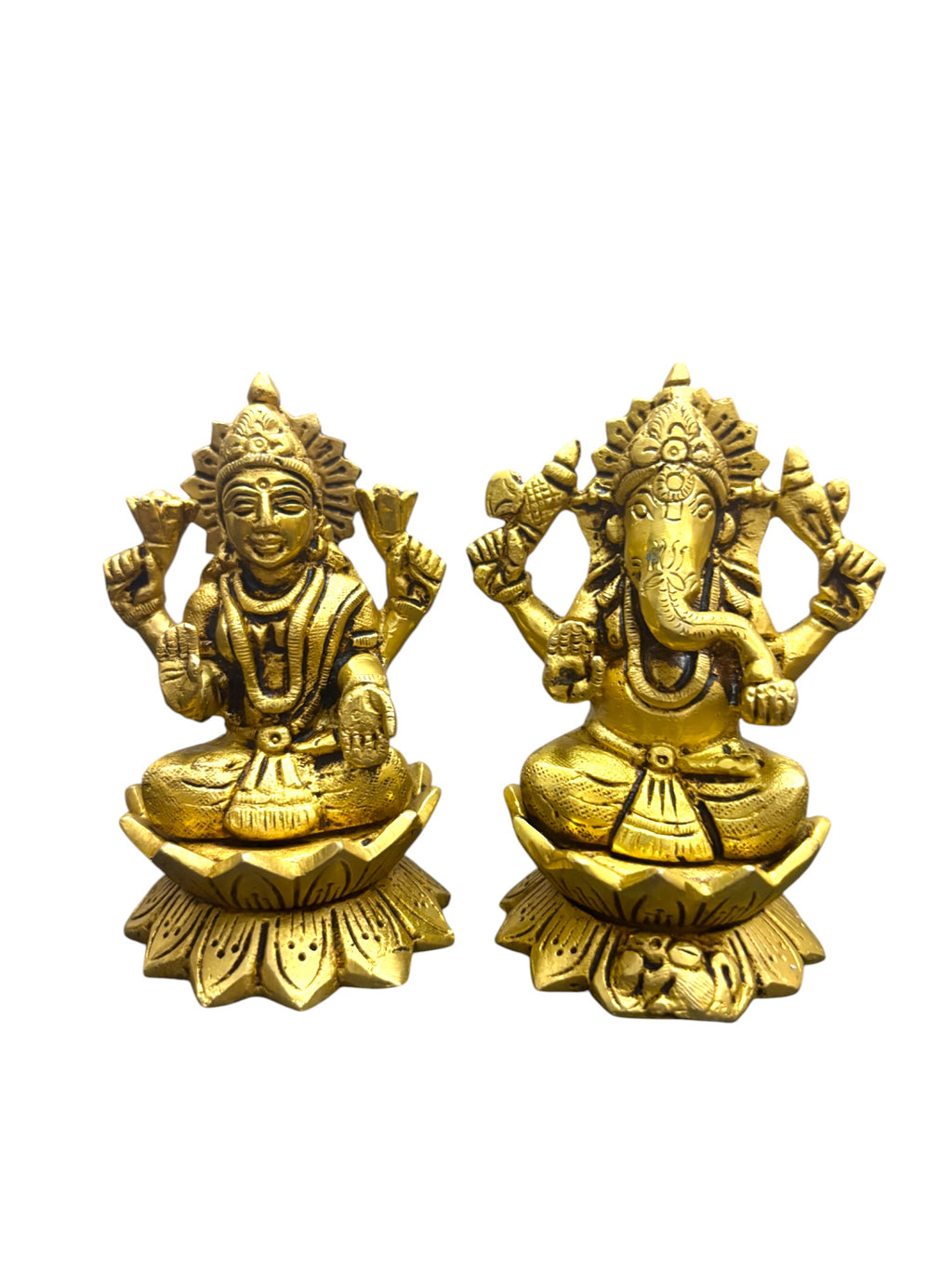 Lakshmi Ganesh '4Inch' (Pure Brass)