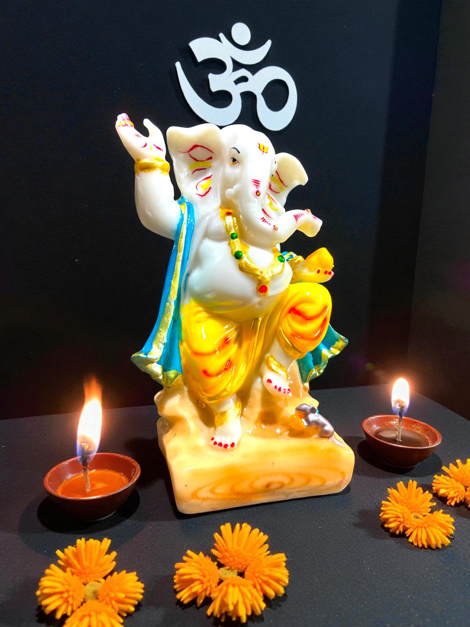 Dancing Lord Ganesha'9Inch' (Marble Dust)