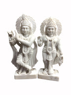 Radha Krishna (Unpainted) '15 Inch' (Pure Marble)