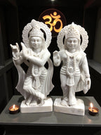 Radha Krishna (Unpainted) '15 Inch' (Pure Marble)