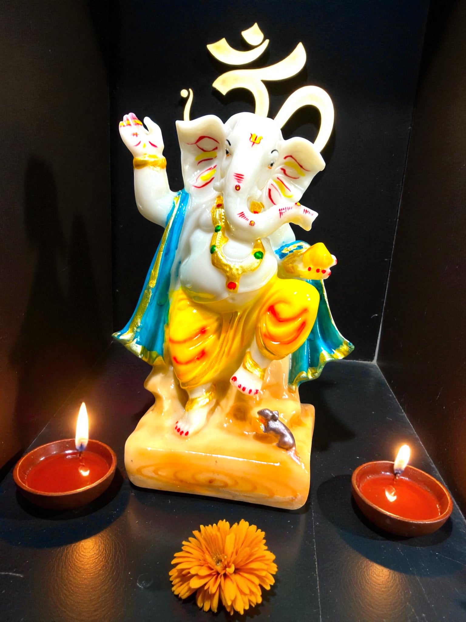 Dancing Lord Ganesha'9Inch' (Marble Dust)