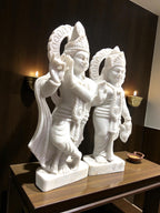 Radha Krishna (Unpainted) '15 Inch' (Pure Marble)