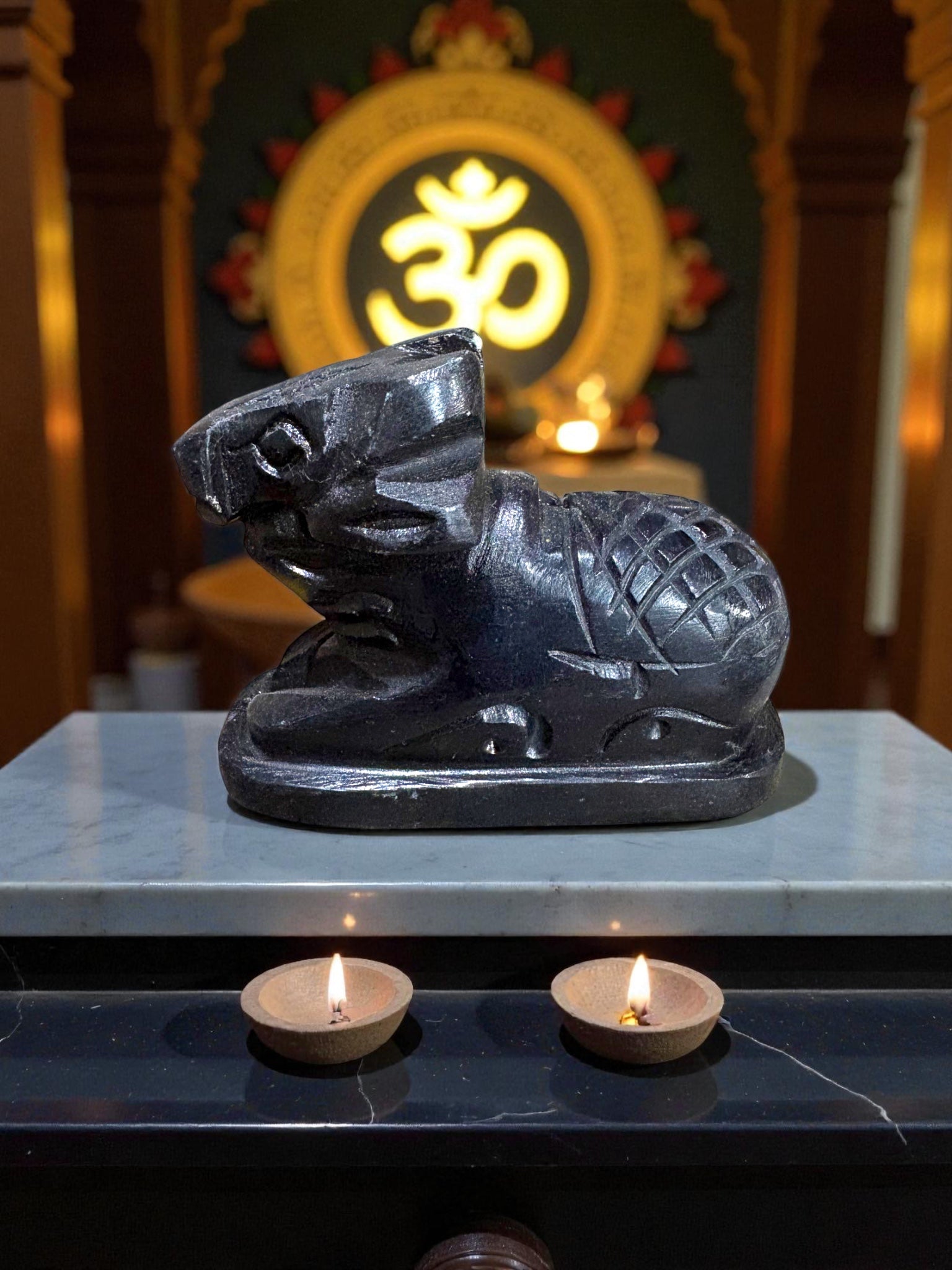 Nandi '4 Inch' (Pure Black Marble)