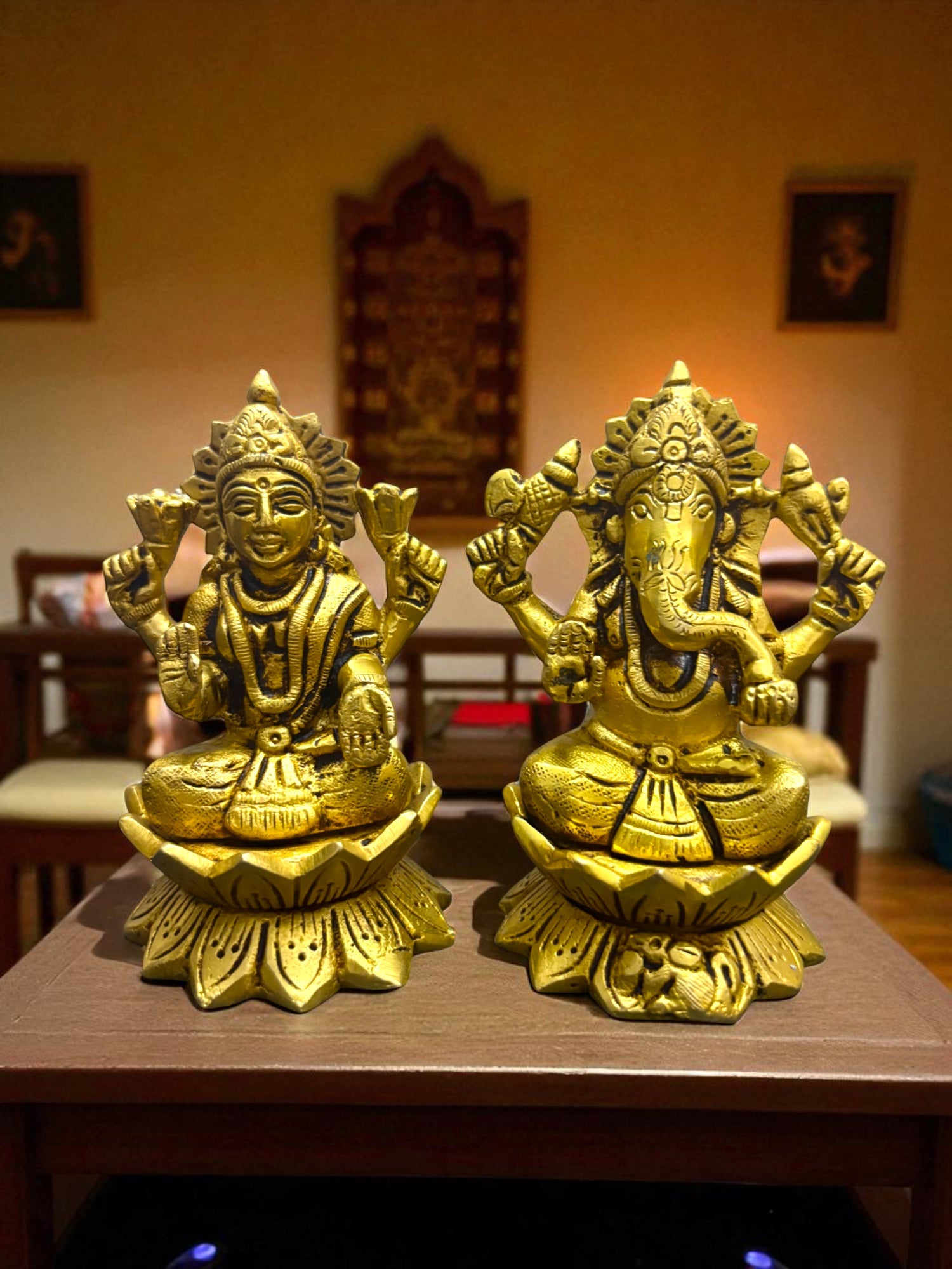 Lakshmi Ganesh '4Inch' (Pure Brass)